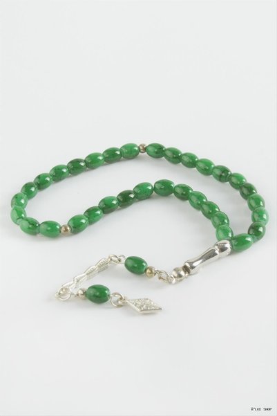 ZERO LAND Ilkestor Egyptian Cut Glass Stone Prayer Beads 7 (155900) mm Green