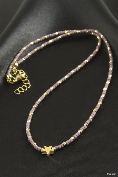ZERO LAND Ilkestor Dorika Miyoki Bead Necklace 1 (204955) Piece Lilac