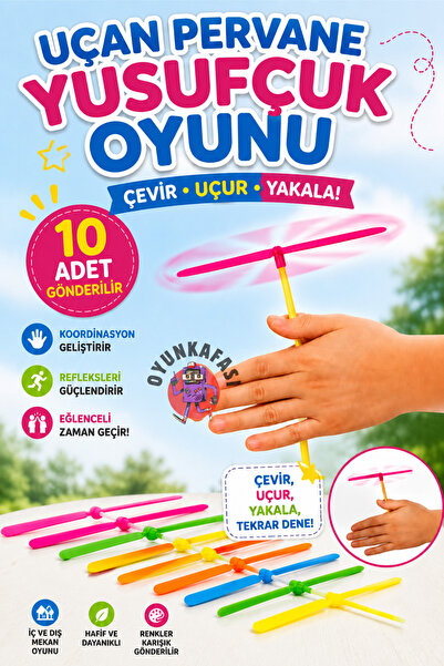 OYUNKAFASI 10’lu Uçan Pervane Yusufçuk Oyunu – Çevir Uçur Yakala Renkli Perva...
