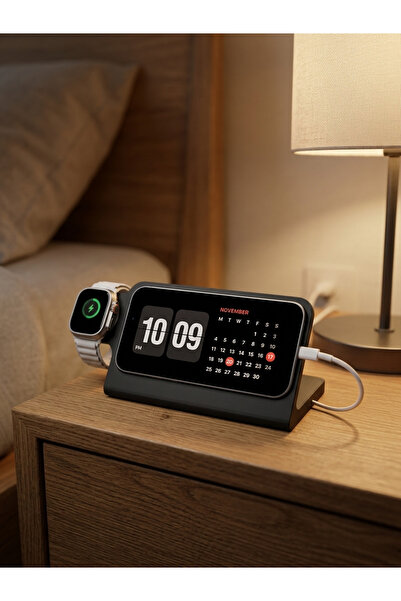 Genel Markalar Apple StandBy Uyumlu iPhone ve Apple Watch 2'si 1 Arada Komodi...