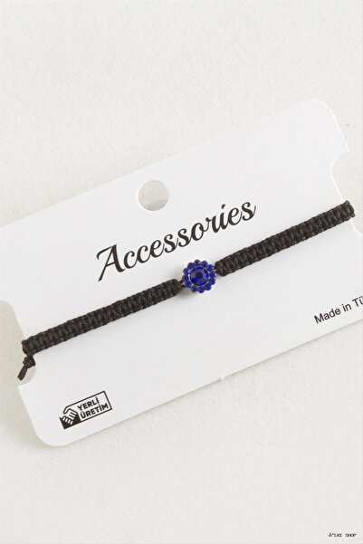 ZERO LAND Ilkestor Flower Stone Macrame Braided (205103) Bracelet Blue