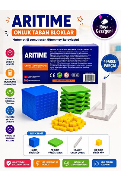 Rüya Gezegeni Onluk Taban Blokları Matematik Ders Materyalleri Birlik Onluk Yüzlük Bloklar 1 Paket