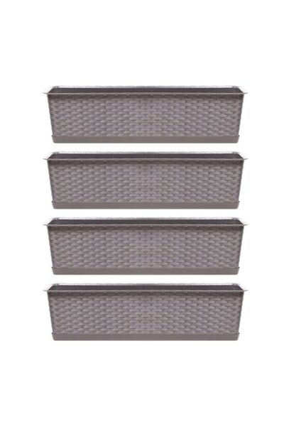 Solplant Set 4 jardiniere decorative, cafeniu, 68.5x17.3x15 cm, Ratolla Case P