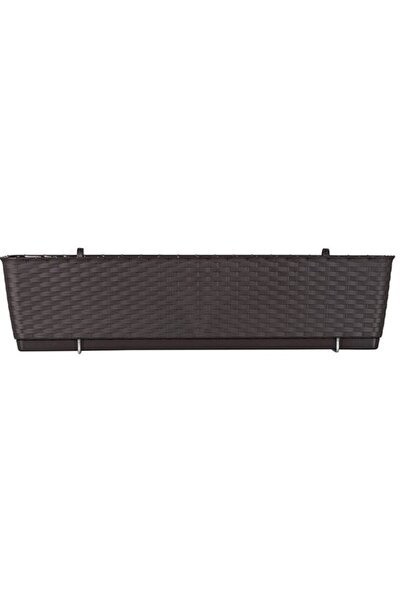 Solplant Jardiniera decorativa, Prosperplast, imitatie ratan, suport, maro, 4...