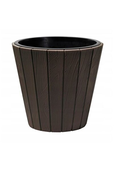 Solplant Ghiveci decorativ de flori, rotund, maro, 40/54 L, 48.8x45.7 cm, Woode