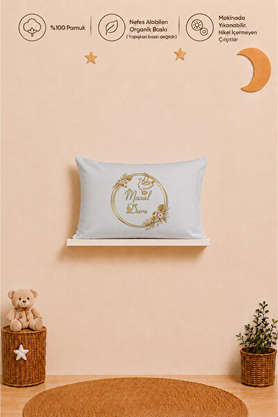 Pia Baby İsimli Kız Bebek Yastık Kılıfı 35x45 cm %100 Pamuk Organik Baskılı İ...