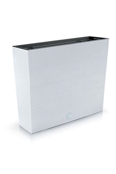 Solplant Jardiniera decorativa, imitatie ratan, alb, 58x18x49.8 cm, Rato Case...