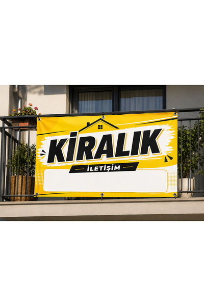 Kiralık Branda Afişi 70x100 cm – 4 Tarafı Metal Kuşgözlü – Suya Dayanıklı Dış Mekan İlan Brandası