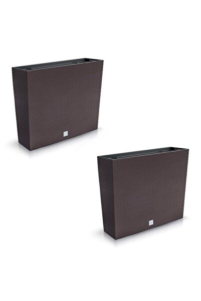 Solplant Set 2 jardiniere decorative, imitatie ratan, Rato Case, maro, 58x18x...