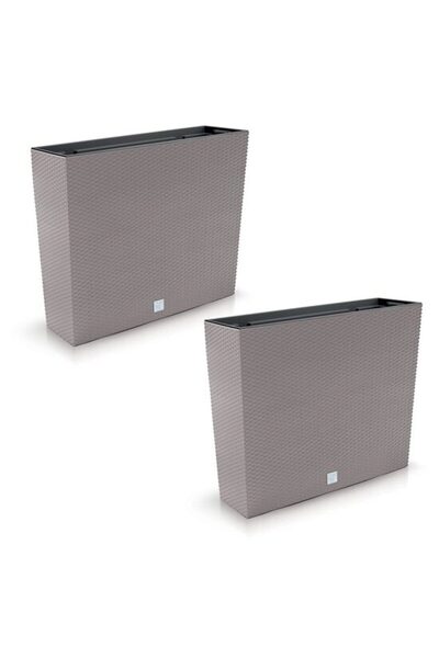Solplant Set 2 jardiniere decorative, imitatie ratan, cafeniu, 58x18x49.8 cm,...