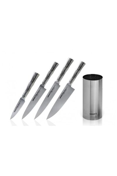 Samura Set de 4 cuțite cu suport din bambus AUS-8 HRC-59 8cm, 12.5cm, 20cm, 20cm