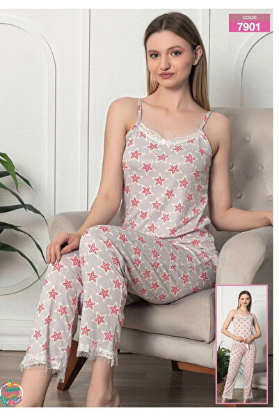 Generic Brand Strappy, Patterned Pajama Set