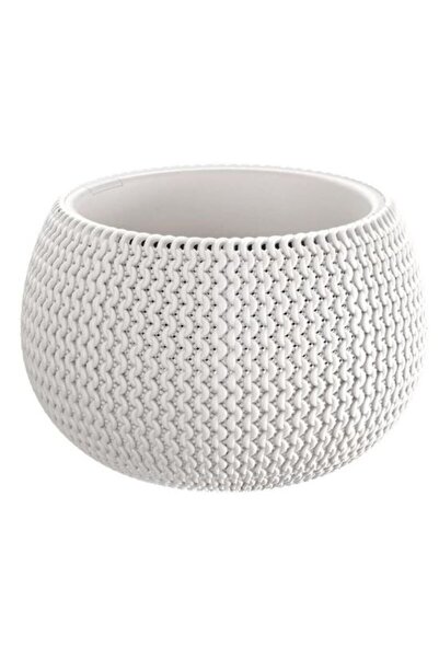 Solplant Ghiveci decorativ pentru flori, rotund, alb, 29x19.5 cm, Splofy Bowl