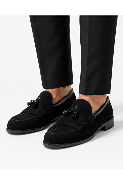 By Sabit Unisex Μαύρα Παπούτσια Corcik Loafer με φούντες, χωρίς κορδόνια, κλα...