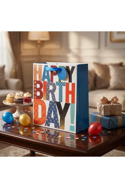 Ornament24 Punga cadou zi de nastere Happy Birthday, model cu litere mari col...