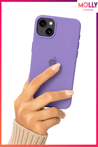 Molly iPhone 13/14 İçin Lavanta Soft İçi Kadife Lansman Silikon Kılıf