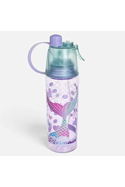 Generic Sticlă de apă pop-up pentru copii cu sirenă și pulverizator, 600 ml