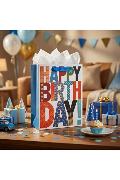 Ornament24 Punga cadou zi de nastere Happy Birthday, model cu litere mari col...