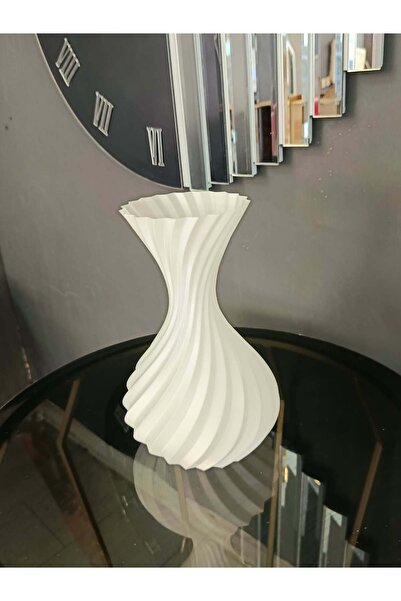 BGDStudioart Dekoratif Vazo Modern Dalgalı Tasarım Minimalist Çiçeklik Sedefl...