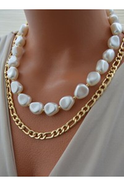 Stoneage Necklace - Gold Color -