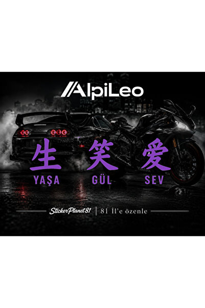 AlpiLeo Yaşa Gül Sev Sticker – Jdm Car Sticker – Decorative Vinyl Lettering S...