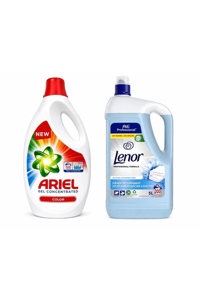 lenor Pachet de Detergent Gel Concentrated Color, 105 spalari + balsam rufe f...