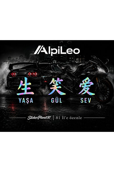 AlpiLeo Yaşa Gül Sev Sticker – Jdm Car Sticker – Decorative Vinyl Lettering S...