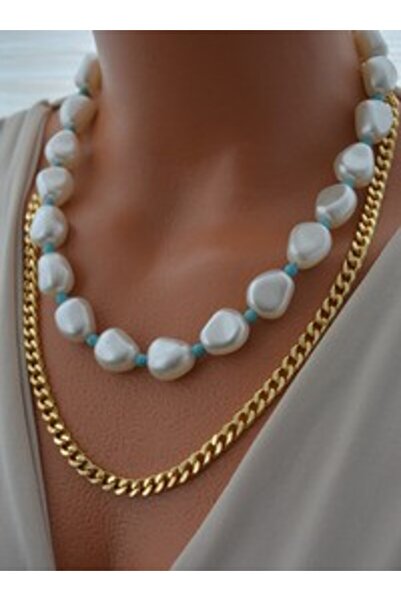 Stoneage Necklace - Gold Color -