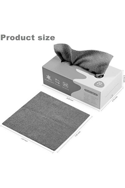 LEOXOL 20 Pack Microfiber Cleaning Cloths 20 x 20 cm, Highly Absorbent Low-Li...