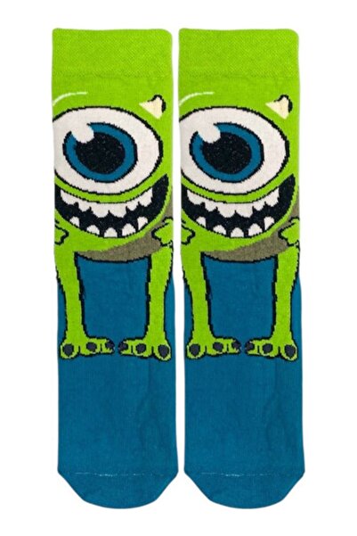 Mertinworld Mike Wazowski Soket Çorap Unisex Pamuklu Çorap