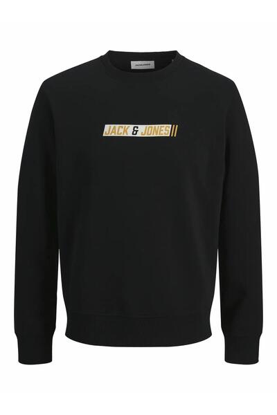 Jack & Jones Jjmunk Sweat Crew Neck Sn Siyah Erkek Sweatshirt 12298431