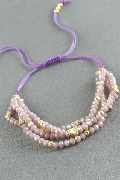ZERO LAND Concepta 4-Piece Mixed Crystal (04941) Bracelet Lilac