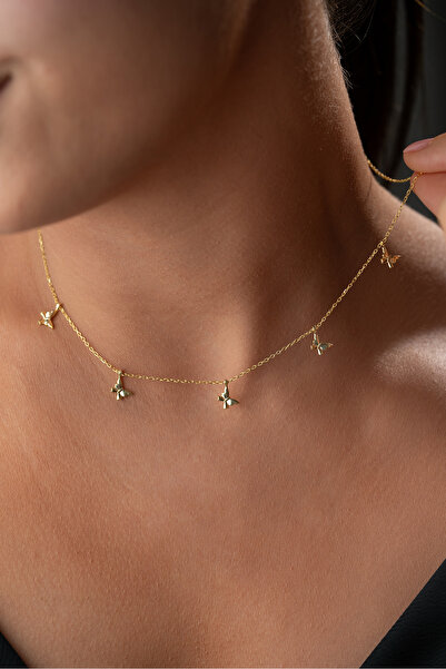 Silvano Jewelry 925 Ayar Kelebekli Taşsız Şans Kolye