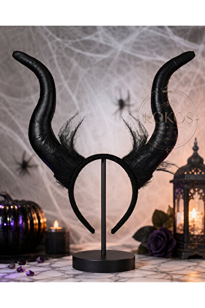 Kokoş Parti Halloween Malefiz Tacı ● Cadılar Bayramı Maleficent Kostüm Tacı ●...