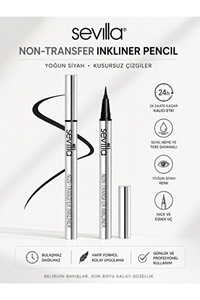 Sevilla Non-Transfer Inkliner Pencil Black Eyeliner – Intense Color, Sharp an...
