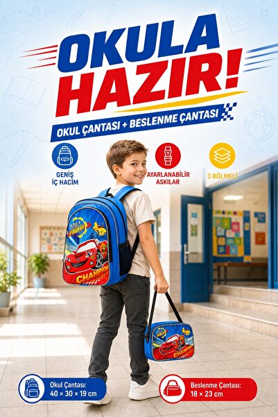 Forbag Sırt Destekli İlkokul Çantası Okul Çantası Sırt Çantası (BESLENME ÇANT...