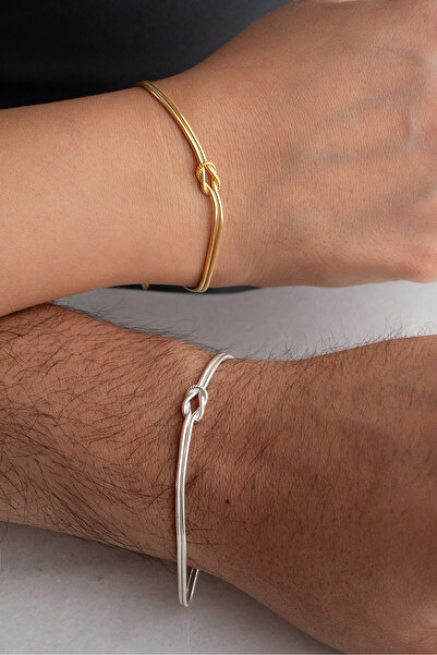 Silvano Jewelry 925 Ayar Gümüş Aşk Düğümü Çift Bileklik