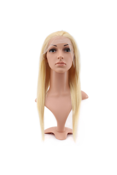 KÜÇÜK HAZİNE Gerçek Front Lace Düz Platin Tül Peruk - 55-60cm