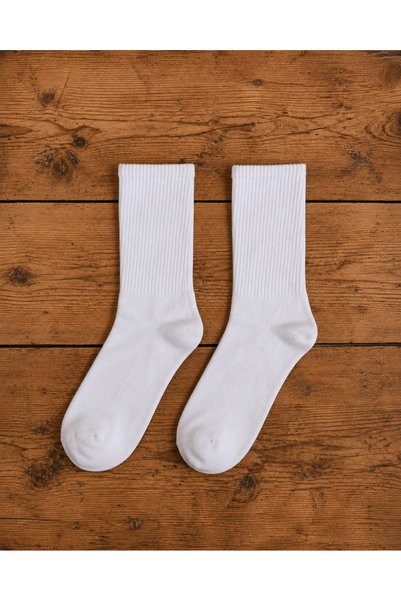 Loopie Socks Beyaz Pamuklu Soket Çorap - İsme Özel Şerit - Hediye Çanta