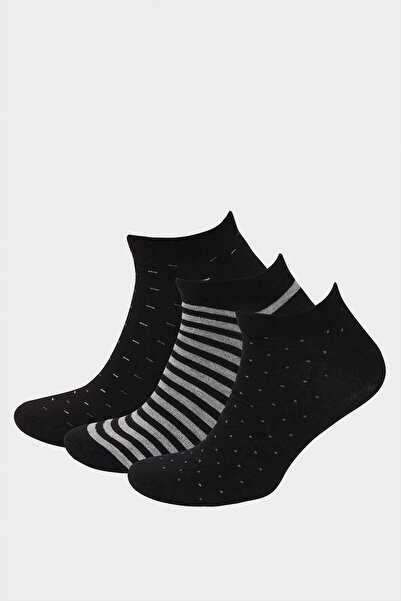 DeFacto Men's Seamless 3-Piece Bamboo Booties Socks D9937Axns