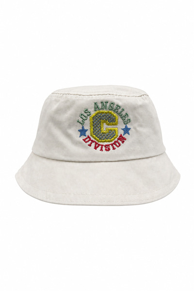 Jack Ferrero Unisex Los Angeles Division Embroidered Cream Color Bucket Hat f...