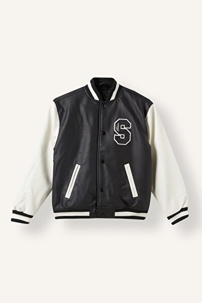 DeFacto College Collar Bomber Taffeta Coat for Boys G9514A826Au