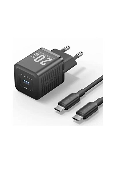 Vention TZ-FEPB0-EU-01 Încărcător de perete USB-C PD de 20W cu cablu USB-C de...