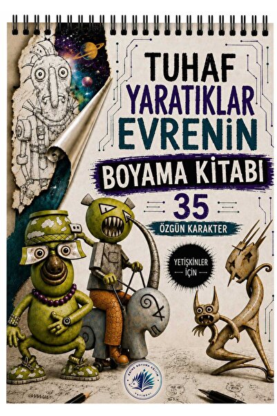 Enine Boyuna Eğitim عالم المخلوقات الغريبة - كتاب تلوين يضم 35 شخصية