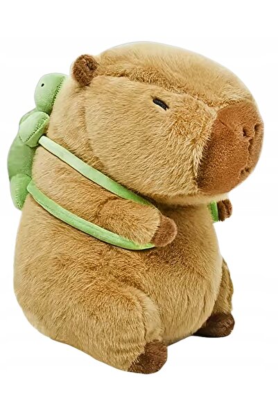 Skleplolki Jucărie de pluș capibara 40 cm cu rucsac țestoasă