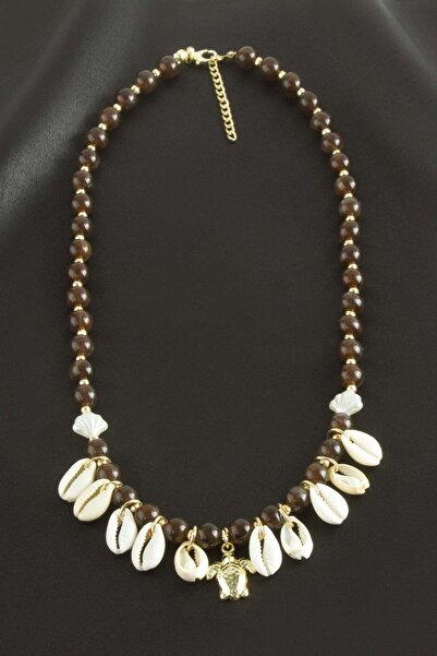 GeeS Global Zr Model Sea Horse Oyster Natural Stone Necklace