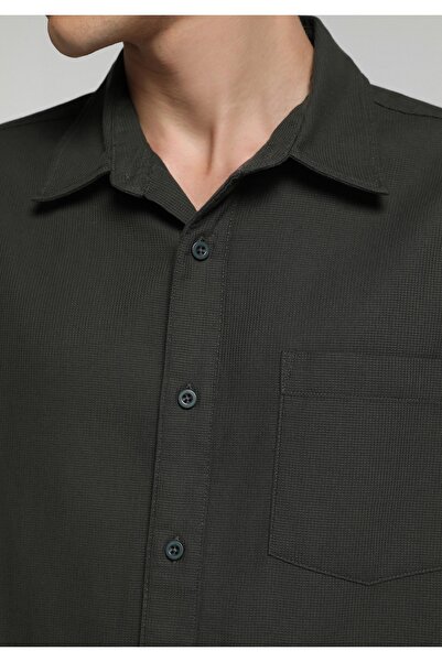 Colin's Regular Fit Shirt Neck Düz Erkek Yeşil Uzun Kol Gömlek