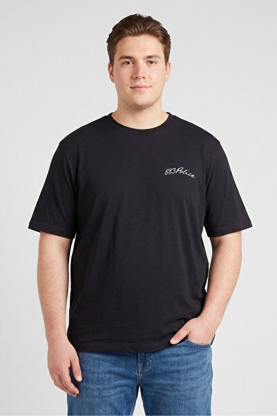 883 Police Men Crew Neck Short Sleeve Brand Logo T-Shirt, Black