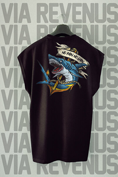 Vordevia Tricou fără mâneci pentru fitness și sală, cu imprimeu pe spate Shar...