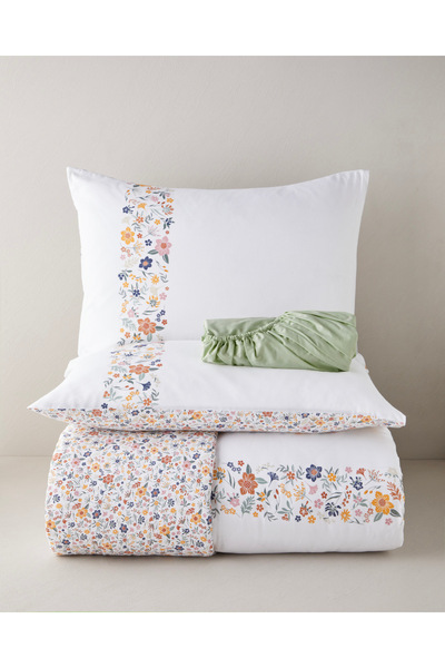 English Home Bloomy Lines Pamuk Çift Kişilik Çarşaflı Nevresim Takımı 200x220...